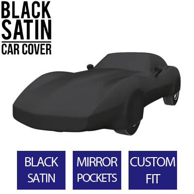 Full Black Car Cover for Chevrolet Corvette 1970 Convertible 2-Door - Black Satin