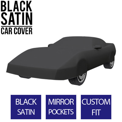 Full Black Car Cover for Chevrolet Corvette 1985 Coupe 2-Door - Black Satin
