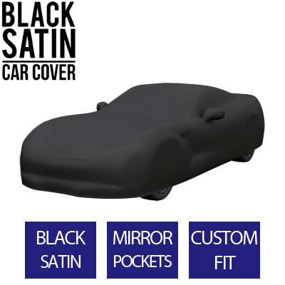 Full Black Car Cover for Chevrolet Corvette Stingray 2018 Convertible 2-Door - Black Satin