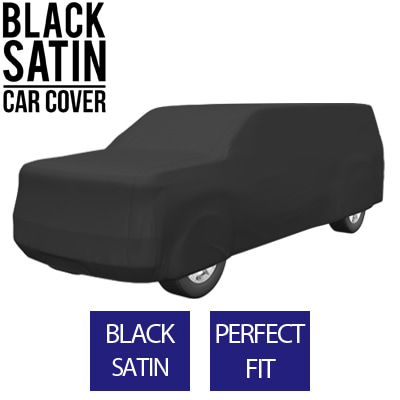 Full Black Car Cover for Jeep Gladiator 2020 Crew Cab Pickup 5.0 Feet Bed with Camper Shell - Black Satin