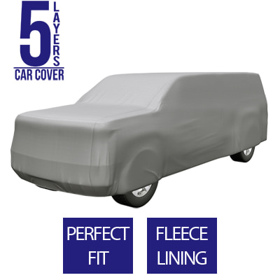 Full Car Cover for GMC C35 Pickup 1972 Crew Cab Pickup 8.0 Feet Bed with Camper Shell - 5 Layers