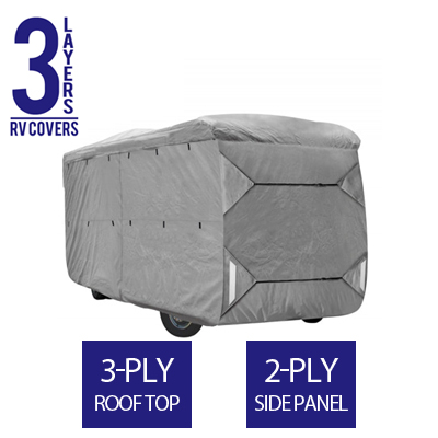 Full RV Cover for Class A RV 24' To 28' Feet Long - 3 Layers