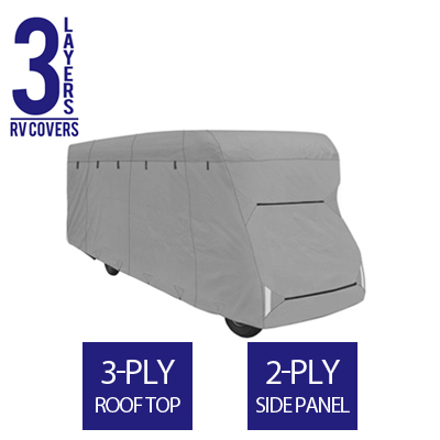 Full RV Cover for Class C RV 26' To 29' Feet Long - 3 Layers