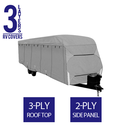 Full RV Cover for Travel Trailer 16' To 18' Feet Long - 3 Layers