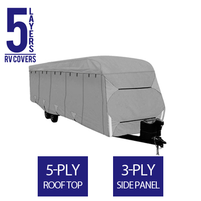 Full RV Cover for Travel Trailer 33' To 35' Feet Long - 5 Layers