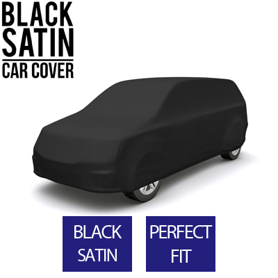 Full Black Car Cover for Pontiac Montana 1999 Extended Van - Black Satin